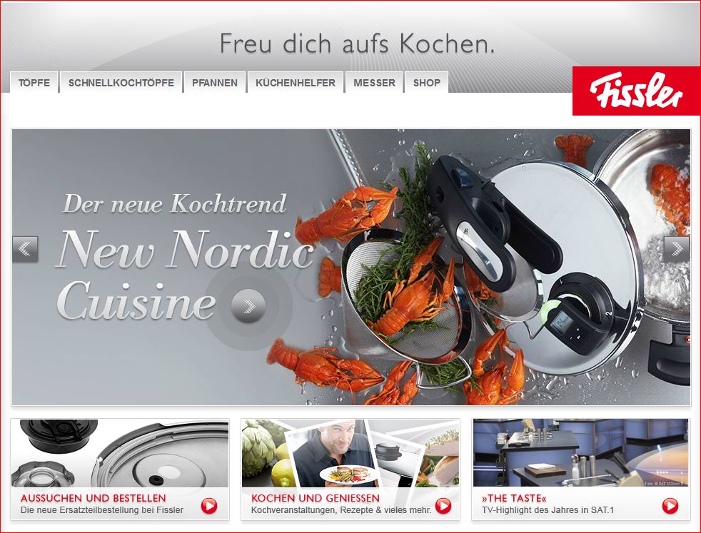 Homepage von Fissler.de